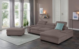 HOME AFFAIRE Ecksofa »Alberto L-Form« mit Kopfteilverstellung, wahlweise mit Bettfunktion
