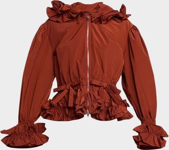 Aknvas Lovise Ruffled Taffeta Jacket