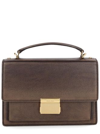 Golden Goose Structured Rectangular Gold Clasp Handbag