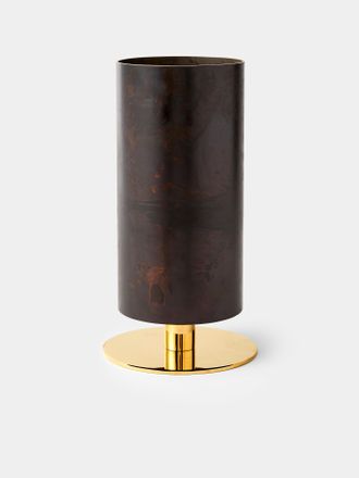 Carl Aub&ouml;ck Brass and Cast Iron Vase on Pedestal (9.5in/24cm)