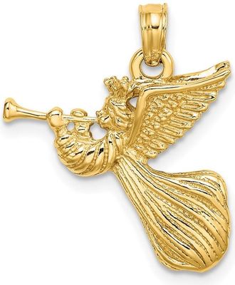 Diamond2Deal 14k Yellow Gold Angel Trumpet Charm