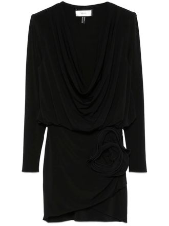 Nissa floral-appliqu&eacute; mini dress - women - Polyester/Polyester/Spandex/Elastane/Spandex/Elastane - 38 - Black