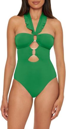 SOLUNA SWIM Buckle Up One-Piece Swimsuit in Grass at Nordstrom, Size X-Large