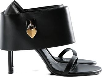 Givenchy Shark Lock Sandaal - Dames - Sandalen met hakken - Zwart - 36 EU - Leer - Schoenen
