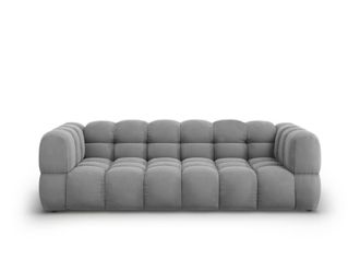 Cosmopolitan Design Sof&aacute; modular 4 plazas de terciopelo gris claro