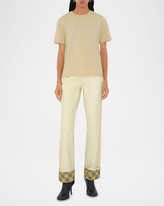 Burberry Intricate Logo Emboridered Femimine Fit T-Shirt