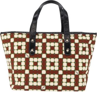Bally Vintage Handbag Canvas Canvas Handbag (Pre-Owned)
