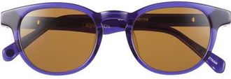 Eyebobs Clearly 46mm Round Polarized Sunglasses in Electric Purple /Brown at Nordstrom