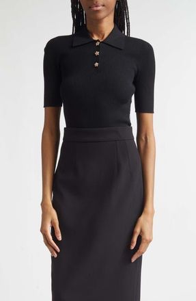Dolce & Gabbana Rib Polo Sweater in Nero at Nordstrom, Size 10 Us