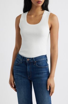 Mango Sleeveless Rib Top in Ecru at Nordstrom, Size X-Large