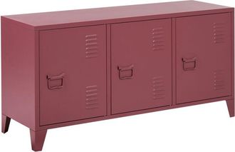 Beliani Storage Unit CARDIFF Metal Dark Red
