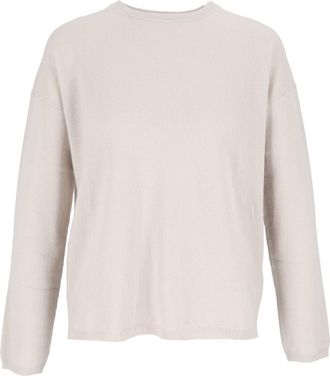 Allude Beige Cashmere Crew Neck Sweater