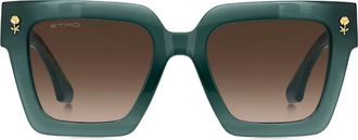 Etro Occhiali da sole squadrati con decorazione - Verde