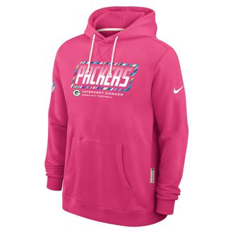 Nike Green Bay Packers Crucial Catch Sideline Standard Issue Nike Mens Dri-FIT NFL Pullover Hoodie in Pink | 03AZ68XZUC-F9R