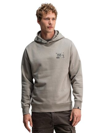Butcher of Blue hoodie khaki effen met capuchon