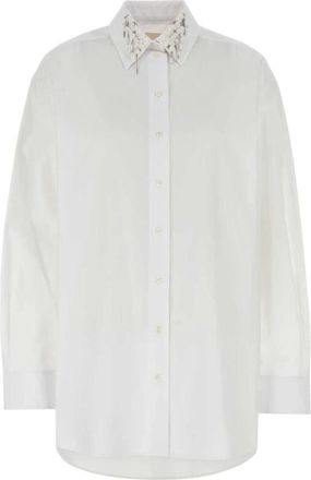 Givenchy Katoenen Poplin Overhemd - Dames - Overhemden - Wit - S - Katoen - Overhemden