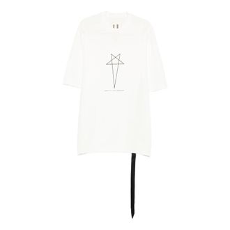 Rick Owens T-Shirts, male, White, Size: XL Graphic-print Crew Neck T-Shirt
