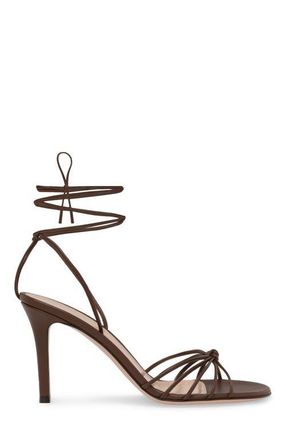 Gianvito Rossi Gwyneth 85 Sandals in Brown Nappa at Nordstrom, Size 34.5