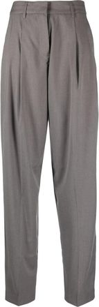 Remain pleat-detailing tailored trousers - women - Recycled Polyester/Wool/Viscose/Polyester/Spandex/Elastane - 40 - Grey