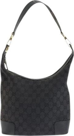 Gucci Pre-owned GG Canvas Leren Schoudertas - Dames - Vintage Schoudertas - Zwart - ONE Size - Leer - Vintage