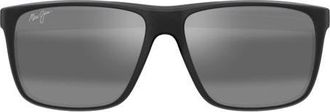 Maui Jim Lehopulu 58mm PolarizedPlus2 Rectangular Sunglasses in Black at Nordstrom