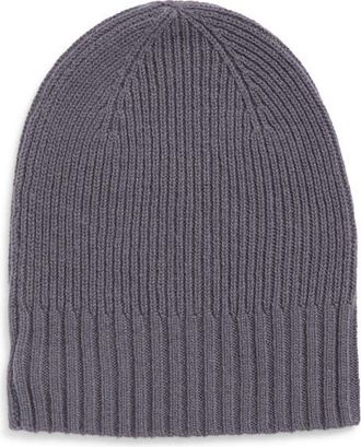 Nordstrom Rib Cashmere Beanie in Grey Agate at Nordstrom