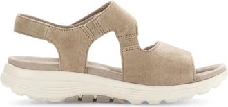 Gabor Rollingsoft Flat Sandalen - Dames - Sandalen - Beige - 40 1/2 EU - Su&egrave;de - Schoenen