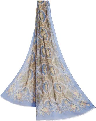 Etro Medallion-print silk scarf - women - Silk - One Size - Blue