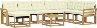 vidaXL Conjunto De Sof&aacute;s De Exterior 9 Uds. Blanco Y Crema Vidaxl