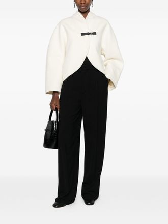 Forte_Forte Wool Blend Cropped Coat - Cream