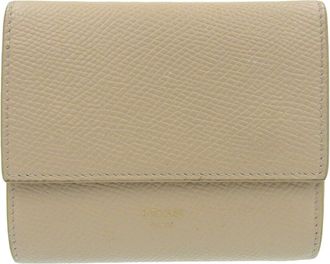 Celine Beige Leather Wallet (Tri-Fold) (Pre-Owned)