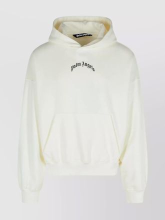 Palm Angels logo print cotton hoodie