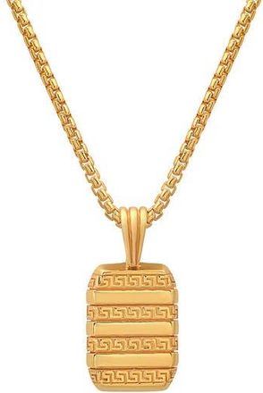 HMY Jewelry Mens 14K Gold Plated Sterling Silver Dog Tag Pendant Necklace at Nordstrom Rack