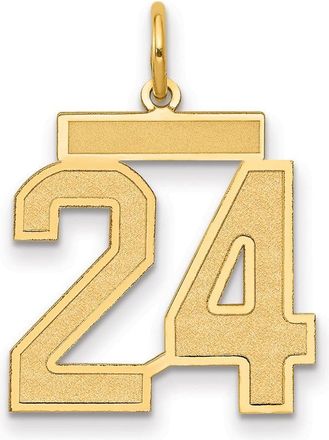 Diamond2Deal 14k Yellow Gold Medium Satin Number Charm Pendant