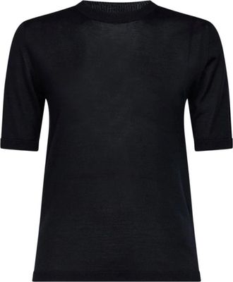 Max Mara Top van zijde cr&ecirc;pe de chine - Dames - T-shirts - Blauw - S - Nylon - Tops