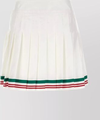 Casablanca high-waisted pleated mini skirt with striped hem
