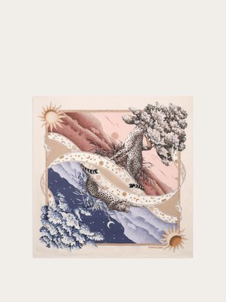 Ferragamo Women Day & Night print silk foulard Pink