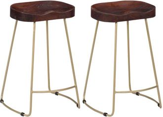 vidaXL Gavin Bar Stools 2 pcs Solid Mango Wood vidaXL
