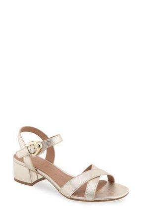 Aerosoles Cinzia Block Heel Sandal in Gold Metallic Faux Leather at Nordstrom Rack, Size 5.5
