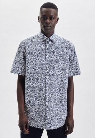 Seidensticker Businesshemd SEIDENSTICKER Regular, Herren, Gr. S38, normale &Auml;rmell&auml;ngen, blau, 100% Baumwolle, bedruckt, regular fit, gerader Abschluss, Hemden Busin