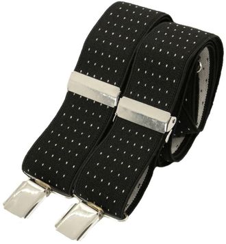 Generic David Van Hagen Mens Polka Dot 35mm Braces - Black