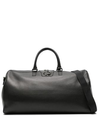 Roberto Cavalli RC-plaque leather holdall bag - Black
