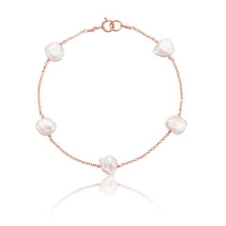 Lily & Roo Rose Gold Five Baroque Pearl Bracelet