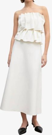 House of Dagmar Sculpted Tube Midi Dress In White