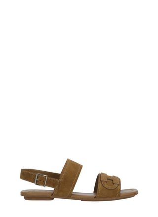 Hogan Brown H685 Iconic H Suede Sandals
