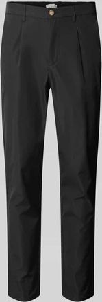 Colours & Sons Tapered Fit Chino mit Bundfalten in Black, Größe XL