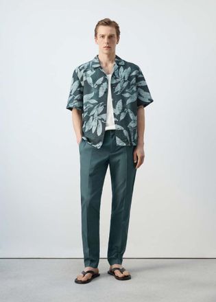 Mango Camicia stampata regular-fit smeraldo - Uomo - XXL - MANGO MAN