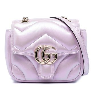 Gucci Pre-owned Gucci Mini GG Marmont Matelasse Iridescent Calfskin Flap Crossbody Ladies IQXT4FQQOH9SPHIG