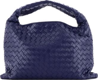 Bottega Veneta Borsa passepartout Hop piccola in pelle con design Intrecciato - Blu