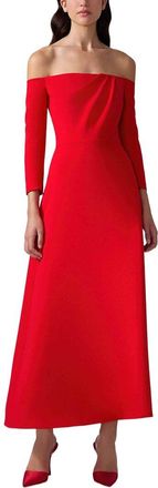 Carolina Herrera 3/4 Sleeve Off Shoulder Midi Dress